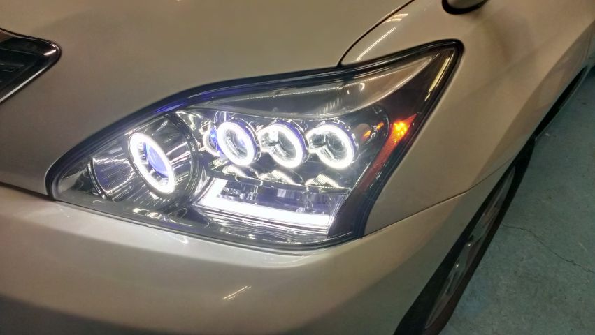 埼玉県 K様 30ハリアー 3連PJヘッドライト加工品＆クリスタルアイ社外 